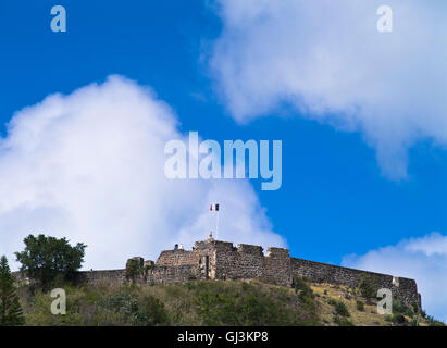 dh Marigot ST MARTIN CARIBBEAN Fort Louis 18th century Caribbean castle French flag flagpole Stock Photo