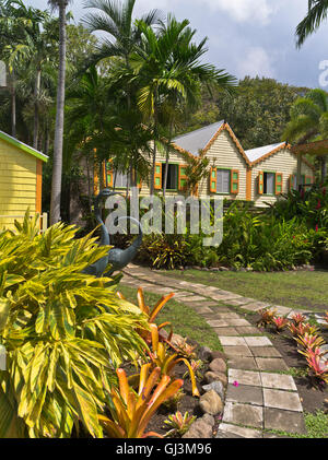 dh Botanical Gardens ST KITTS CARIBBEAN Romney manor tropical garden tourist buildings wingfield estate Stock Photo