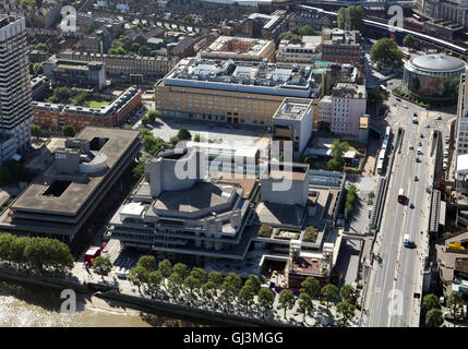 aerial view of National Theatre, London Studios, Cottesloe Theatre, Franklin Williams Building, Lambeth, London Southbank, SE1 Stock Photo