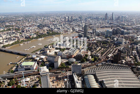 aerial view of the South Bank in London, UK Stock Photo