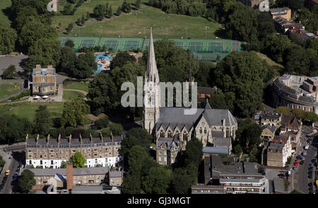 aerial view of  St Marys Church & Clissold Park, Stoke Newington, North London Stock Photo