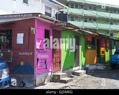 dh Basseterre ST KITTS CARIBBEAN Shack shops saint kitts local public housing market Stock Photo
