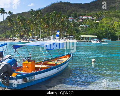 dh Marigot Harbour ST LUCIA CARIBBEAN Caribbean water taxi ferry Dr Dolittle beach Stock Photo