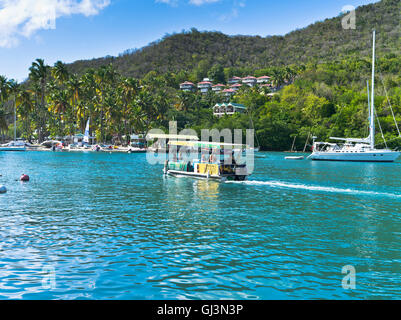 dh Marigot Harbour ST LUCIA CARIBBEAN Yacht sailing past Dr Dolittle ...