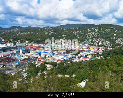 dh Castries ST LUCIA CARIBBEAN Lookout view Caribbean town buildings Stock Photo