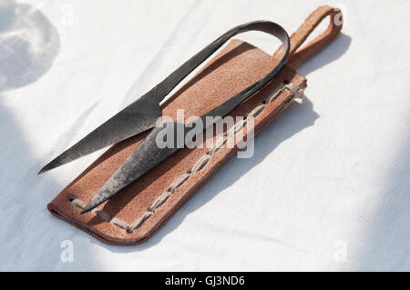 Scissors in a Medieval Fair Stock Photo