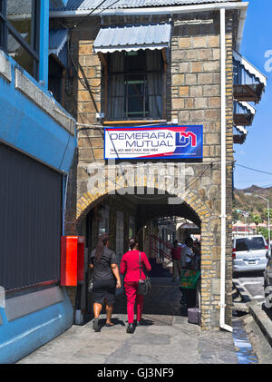 dh Kingstown ST VINCENT CARIBBEAN Colonial building arched over Caribbean street Stock Photo