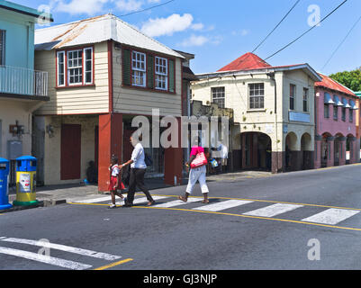 dh Kingstown ST VINCENT CARIBBEAN Caribbean people zebra crossing road Stock Photo