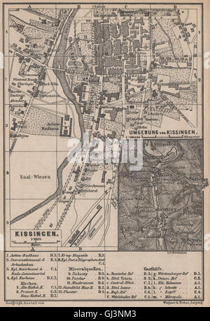 BAD KISSINGEN town city stadtplan. Lower Franconia Bavaria Deutschland ...