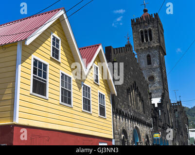 dh Kingstown ST VINCENT CARIBBEAN Colourful Caribbean building and St Marys Catholic Cathedral Stock Photo