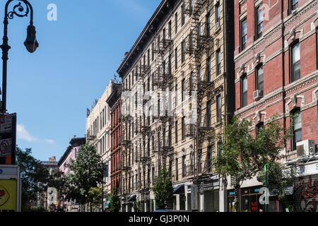 Building Facades, Orchard Street, NYC, USA Stock Photo
