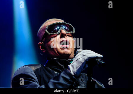 Belfast, Northern Ireland. 11 Aug 2016 - Holly Johnson, former lead singer of Frankie Goes to Hollywood, performs at the Feile an Phobail. Stock Photo