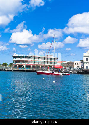 dh Bridgetown BARBADOS CARIBBEAN Careenage anchorage catamaran yacht boat sailing harbour Stock Photo