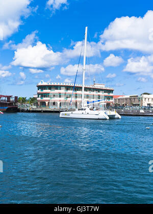 dh Bridgetown BARBADOS CARIBBEAN Careenage anchorage catamaran yacht boat harbour Stock Photo