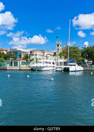 dh Bridgetown BARBADOS CARIBBEAN Careenage anchorage yacht boats harbour Parliament building Stock Photo