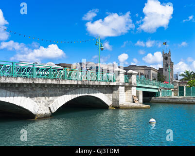 dh Bridgetown BARBADOS CARIBBEAN Chamberlain Bridge Careenage anchorage harbour Parliament building Stock Photo