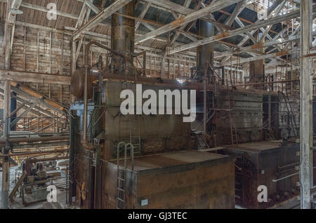 The power plant of the Kennicott mine stands silent after a hundred years of service. Stock Photo