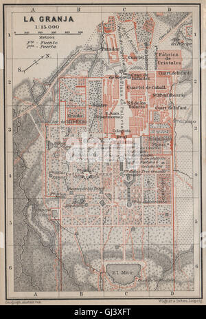 Royal Palace/Palacio Real de LA GRANJA de San Ildefonso. Ground plan, 1913 map Stock Photo