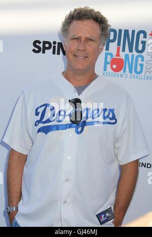 Hollywood, California, USA. 12th Aug, 2016. I15843CHW.Will Ferrell Co-Hosts Clayton Kershaw's 4th Annual Ping Pong 4 Purpose Celebrity Tournament .Dodger Stadium, Los Angeles, CA.08/11/2016.WILL FERRELL . © Clinton H. Wallace/Photomundo International/ Photos Inc © Clinton Wallace/Globe Photos/ZUMA Wire/Alamy Live News Stock Photo