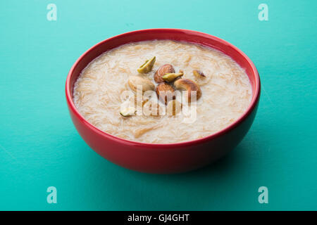 sweet Kheer or khir payasa, gil-e-firdaus, fereni also known as Sheer Khurma Seviyan, popular sweet dish Stock Photo