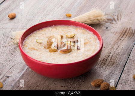 sweet Kheer or khir payasa, gil-e-firdaus, fereni also known as Sheer Khurma Seviyan, popular sweet dish Stock Photo