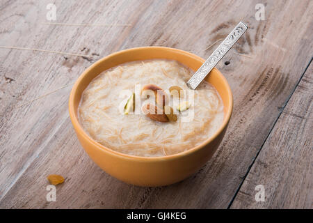 sweet Kheer or khir payasa, gil-e-firdaus, fereni also known as Sheer Khurma Seviyan, popular sweet dish Stock Photo