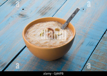 sweet Kheer or khir payasa, gil-e-firdaus, fereni also known as Sheer Khurma Seviyan, popular sweet dish Stock Photo