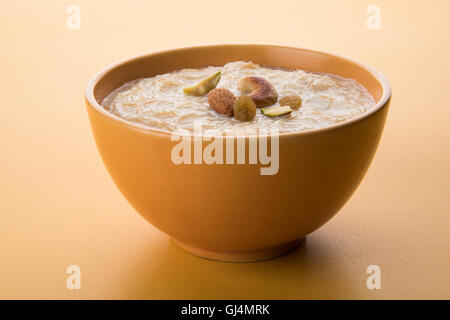 sweet Kheer or khir payasa, gil-e-firdaus, fereni also known as Sheer Khurma Seviyan, popular sweet dish Stock Photo