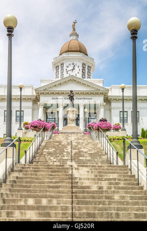 Jackson County Courthouse stands at the end of Main Street in Sylva, North Carolina, USA Stock Photo