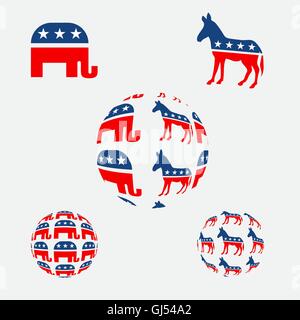 USA political parties symbols Stock Vector