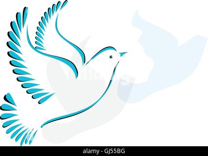 Dove or bird stylized Stock Vector