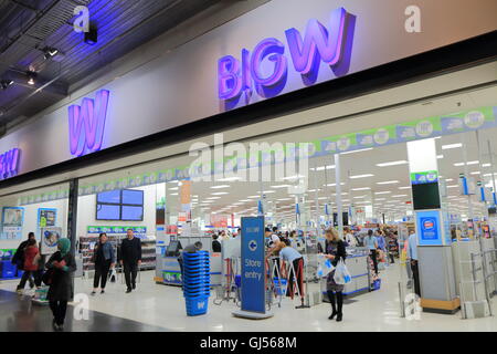 People shop at BIG W store in Melbourne Australia. Stock Photo
