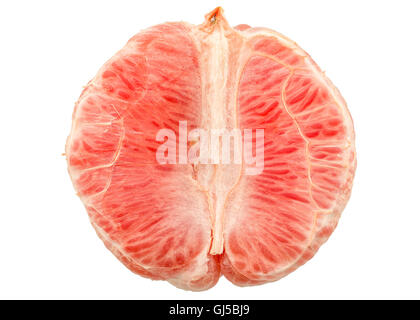 Perfect Fresh Grapefruit Isolated on White Background in Full Depth of Field with Clipping Path. Stock Photo