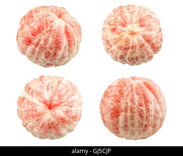 The Set of Perfect Fresh Grapefruits Isolated on White Background in Full Depth of Field. Stock Photo