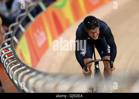 New Zealand's Sam Webster during the men's sprint on the seventh day of the Rio Olympics Games, Brazil. Stock Photo