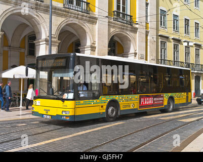 dh Praca do comercio LISBON PORTUGAL Lisbon city singledecker transport bus single decker buses Stock Photo