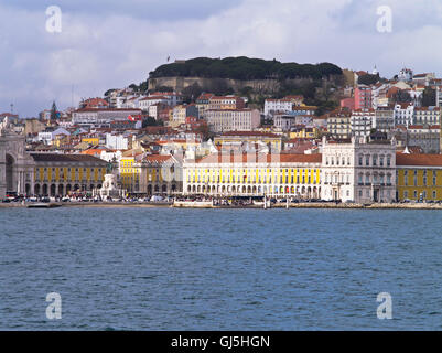 dh Praca do comercio LISBON PORTUGAL Waterfront city buildings River Tejo sea view seafront Stock Photo