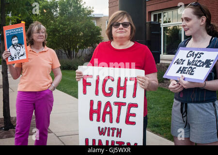 Southsiders For Peace held a vigil to honor the LGBTQ victims in Orlando, following the mass shooting at Pulse Nightclub. Stock Photo