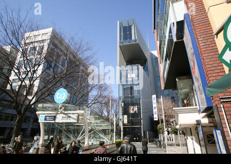 'One Omotesando' (2003) by architect Kengo Kuma. This buiding houses luxury brand flagship stores Fendi, Celine, Donna Karan New Stock Photo