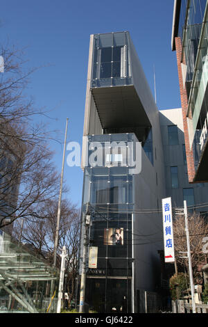 'One Omotesando' (2003) by architect Kengo Kuma. This buiding houses luxury brand flagship stores Fendi, Celine, Donna Karan New Stock Photo