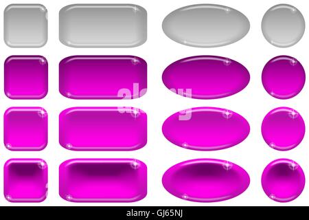 Glass buttons, set Stock Vector