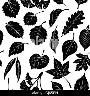 Leaves of Plants Pictogram, Seamless Stock Vector