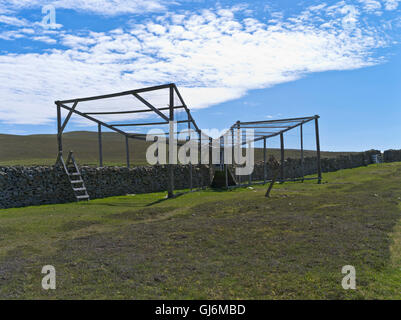 dh  FAIR ISLE SHETLAND Bird cage heligoland trap for recording birds uk Stock Photo