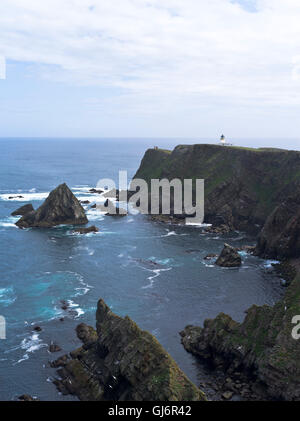 dh North Lighthouse FAIR ISLE SHETLAND North coast sea cliffs lighthouse scotland landscape national trust Stock Photo