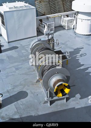 dh Rope winch ENGINEERING UK Ships windlass anchoring winch on deck winching machine anchor Stock Photo