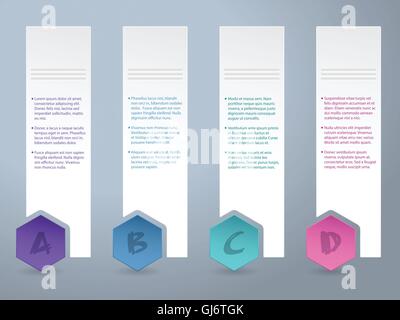 White label infograhic with small color hexagons Stock Vector
