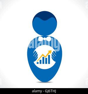 business growth graph in hand vector Stock Vector