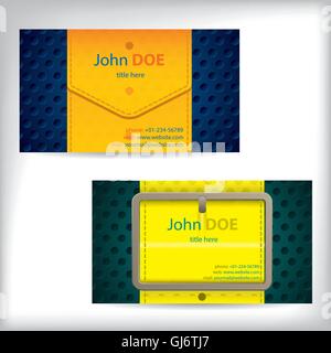 Color waistband design business card Stock Vector