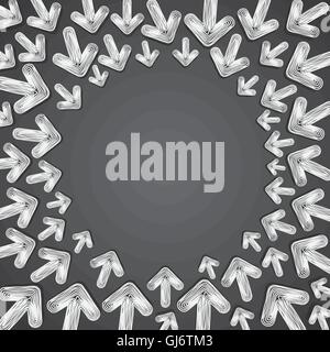 white arrow move to center background Stock Vector