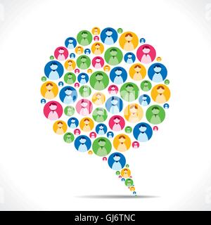creative message bubble design with people icon vector Stock Vector